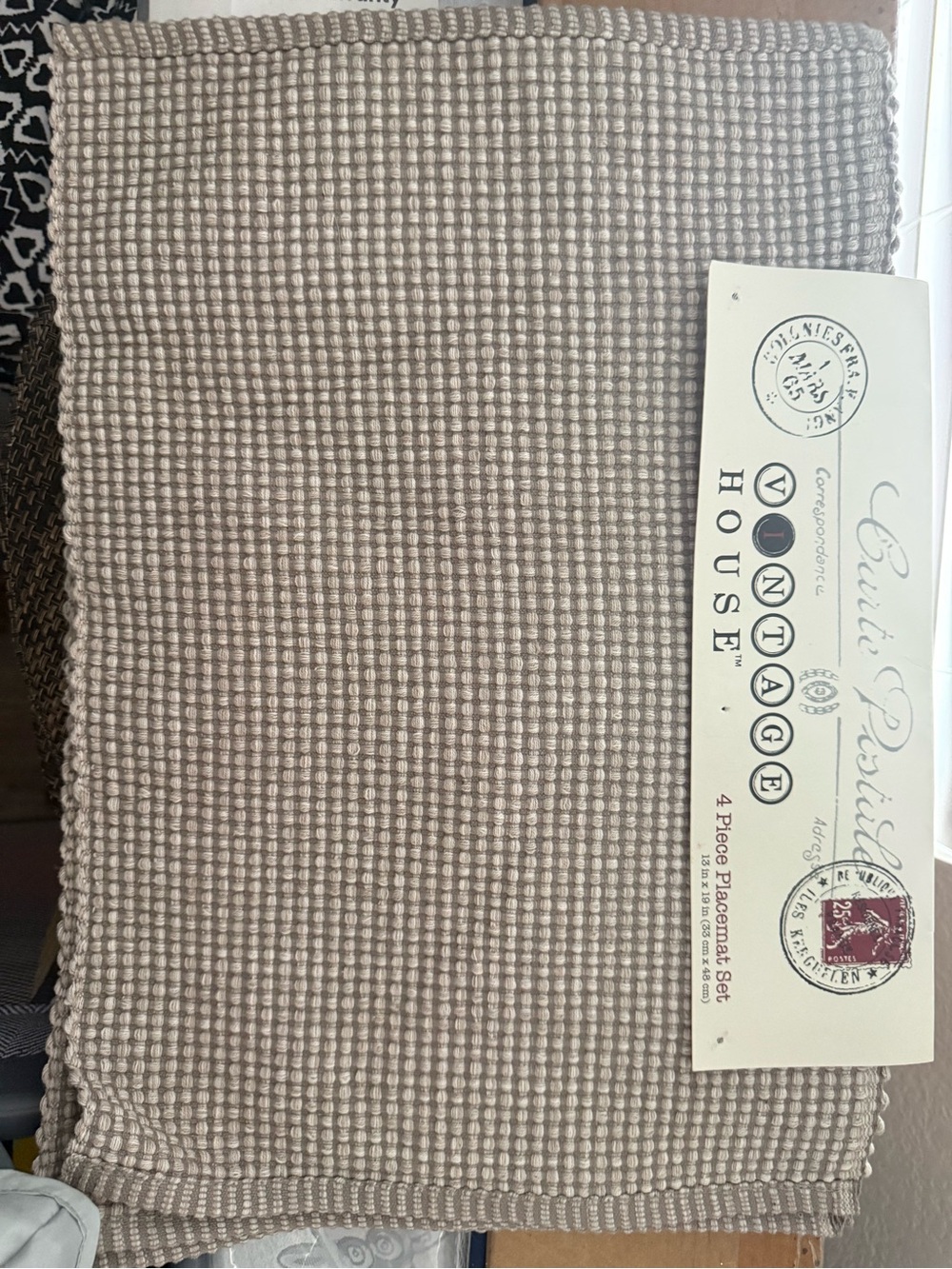 Beige Waffle Weave Placemat Set